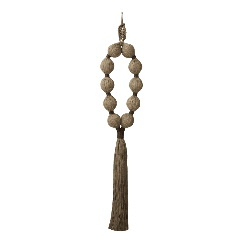 MILLA veggdekorasjon, natur/mørkerød 94cm
